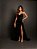 VESTIDO DE FESTA LONGO FENDA DRAPEADO GLAMOUR - PRETO - Imagem 1