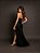 VESTIDO DE FESTA LONGO FENDA DRAPEADO GLAMOUR - PRETO - Imagem 2