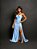 VESTIDO DE FESTA LONGO FENDA DRAPEADO GLAMOUR - AZUL SERENITY - Imagem 1