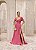 VESTIDO FESTA COM MANGA CINTURA PREGAS - ROSA SECO - Imagem 1