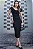 VESTIDO ROSELENE MIDI COM BABADO GOLA - PRETO - Imagem 1