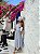 VESTIDO LISTRAS COM BORDADO - AZUL - Imagem 1