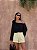 BLUSA GRÉCIA UM OMBRO COM FLOR  REMOVÌVEL - PRETO - Imagem 1