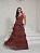 VESTIDO DE FESTA KATHERINE LONGO CHIFFON BABADOS - MARROM - Imagem 1