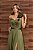 VESTIDO DE FESTA DENISE CREPE ACETINADO DETALHE FLOR - VERDE OLIVA - Imagem 3