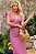 VESTIDO INÊS MIDI DECOTE V FRANZIDO NA CINTURA - ROSA - Imagem 6