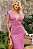 VESTIDO INÊS MIDI DECOTE V FRANZIDO NA CINTURA - ROSA - Imagem 7