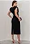 VESTIDO INÊS MIDI DECOTE V FRANZIDO NA CINTURA - PRETO - Imagem 6