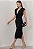 VESTIDO INÊS MIDI DECOTE V FRANZIDO NA CINTURA - PRETO - Imagem 4
