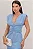 VESTIDO INÊS MIDI DECOTE V FRANZIDO NA CINTURA - AZUL - Imagem 2