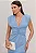 VESTIDO INÊS MIDI DECOTE V FRANZIDO NA CINTURA - AZUL - Imagem 3