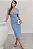 VESTIDO INÊS MIDI DECOTE V FRANZIDO NA CINTURA - AZUL - Imagem 1