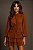 VESTIDO CURTO DRAPEADO BABADO CHIFON - MARROM - Imagem 1
