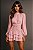 VESTIDO CURTO DRAPEADO BABADO CHIFON - ROSA - Imagem 1