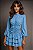 VESTIDO CURTO DRAPEADO BABADO CHIFON - AZUL - Imagem 1