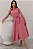 VESTIDO ROSE MIDI ABERTO COM BOTÕES E FAIXA - ROSÉ - Imagem 1