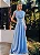 VESTIDO MÔNICA LONGO TEXTURIZADO - AZUL SERENITY - Imagem 1