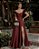 VESTIDO TAYLOR ZIBELINE OMBRO A OMBRO FLOWER - MARSALA - Imagem 1