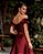 VESTIDO TAYLOR ZIBELINE OMBRO A OMBRO FLOWER - MARSALA - Imagem 2