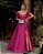 VESTIDO TAYLOR ZIBELINE OMBRO A OMBRO FLOWER - FÚCSIA - Imagem 1