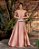 VESTIDO TAYLOR ZIBELINE OMBRO A OMBRO FLOWER - ROSE - Imagem 1
