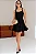 VESTIDO ODETE CURTO COM RECORTE E FAIXA - PRETO - Imagem 1