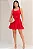 VESTIDO ODETE CURTO COM RECORTE E FAIXA - VERMELHO - Imagem 1
