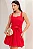 VESTIDO ODETE CURTO COM RECORTE E FAIXA - VERMELHO - Imagem 3