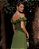 VESTIDO DE FESTA TAMIRES LONGO FLOWERS - VERDE OLIVA - Imagem 2