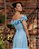 VESTIDO DE FESTA TAMIRES LONGO FLOWERS - AZUL SERENITY - Imagem 2