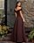 VESTIDO DE FESTA TAMIRES LONGO FLOWERS - MARROM - Imagem 2