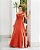 VESTIDO LONDRES ZIBELINE GLOW LAÇO OMBRO - TERRACOTA - Imagem 1
