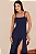 VESTIDO ANTONELLA LONGO COM ALÇA E FENDA - AZUL MARINHO - Imagem 3