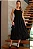 VESTIDO CRISTINA MIDI CREPE COM FRANZIDO BUSTO - PRETO - Imagem 1