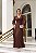 VESTIDO DE FESTA GIOVANA CREPE MUSSELINE DETALHE PLISSADO - MARROM - Imagem 1