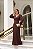 VESTIDO DE FESTA GIOVANA CREPE MUSSELINE DETALHE PLISSADO - MARROM - Imagem 6