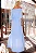 VESTIDO LONGO LILIAN CREPE COM FAIXA - AZUL - Imagem 7