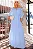 VESTIDO LONGO LILIAN CREPE COM FAIXA - AZUL - Imagem 1