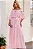 VESTIDO LONGO LILIAN CREPE COM FAIXA - ROSA - Imagem 1