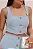 CONJUNTO NÚBIA SAIA MIDI E CROPPED DETALHE BOTÕES - AZUL - Imagem 2