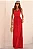 VESTIDO ELIZETE CREPE LONGO COM DECOTE V -  VERMELHO - Imagem 1