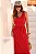 VESTIDO ELIZETE CREPE LONGO COM DECOTE V -  VERMELHO - Imagem 4