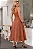 VESTIDO DAMARES ALÇAS FINAS PREGAS BUSTO - MARROM - Imagem 6