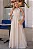 VESTIDO MICAELA LONGO COM FRANZIDO CINTURA - BEGE - Imagem 1