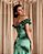 VESTIDO DE FESTA SABRINA CREPE ACETINADO FENDA - VERDE OLIVA - Imagem 2