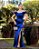 VESTIDO DE FESTA SABRINA CREPE ACETINADO FENDA - AZUL ROYAL - Imagem 1
