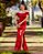 VESTIDO DE FESTA SABRINA CREPE ACETINADO FENDA - VERMELHO - Imagem 2