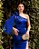 VESTIDO SOFIA CREPE ACETINADO FLOR OMBRO - AZUL ROYAL - Imagem 2