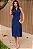 VESTIDO FLAVIANA MIDI ABERTO COM BOTÃO E BOSLOS - AZUL MARINHO - Imagem 1