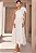 VESTIDO SOFIA UM OMBRO COM LAÇO ALFAIATARIA TEXTURIZADA - BRANCO - Imagem 1